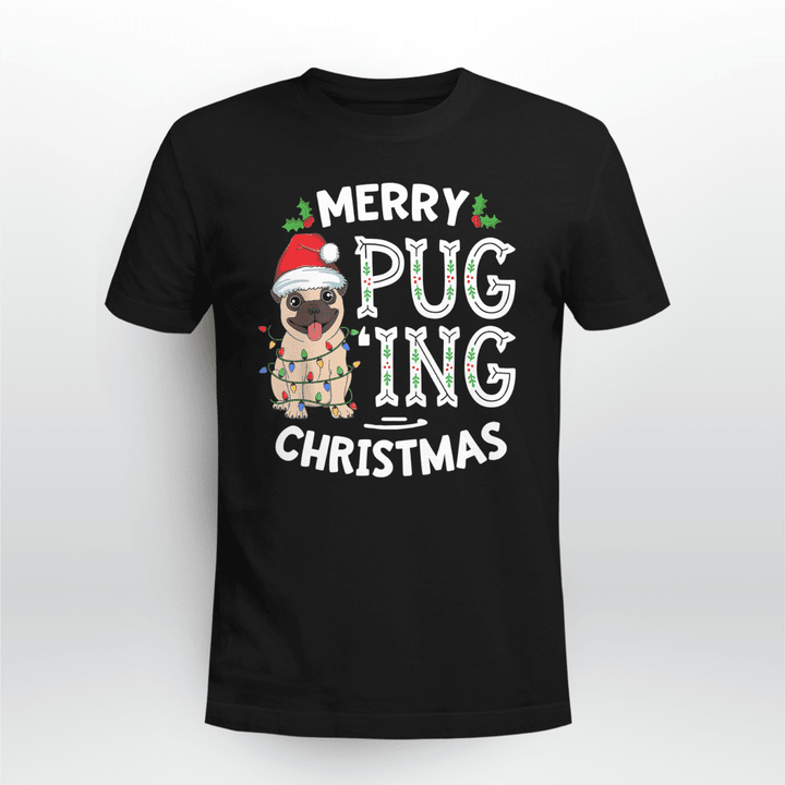 Pug Classic T-Shirt Merry Pugging Christmas