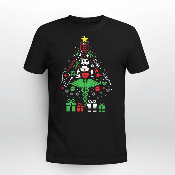 Nurse T-shirt Christmas Tree 02