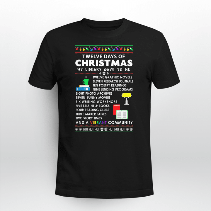 Librarian Classic T-Shirt Twelve Days Of Christmas