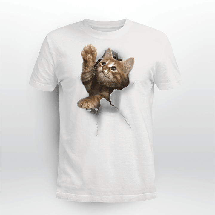 Cat Christmas T-shirt 3D Adorable Kitten