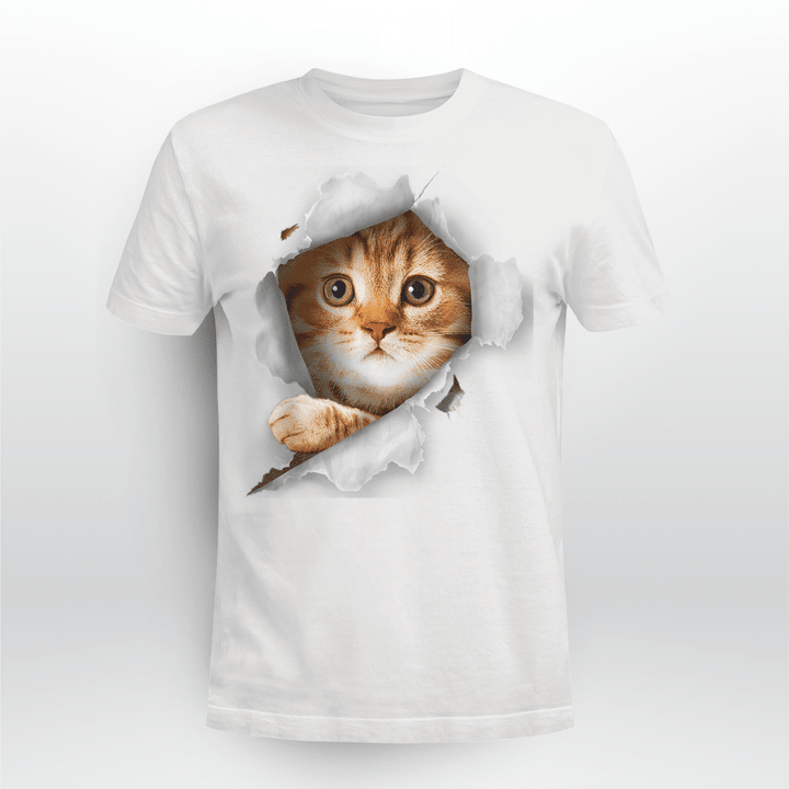 Cat Christmas T-shirt 3D Fluffy Cat