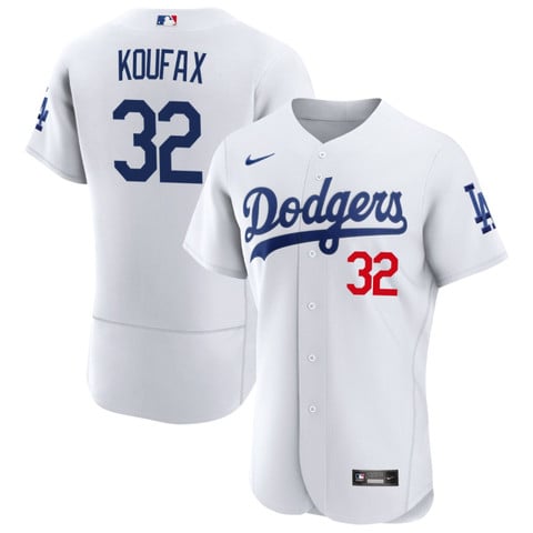 Sandy Koufax Los Angeles Dodgers White Jersey - All Stitched - Nebgift