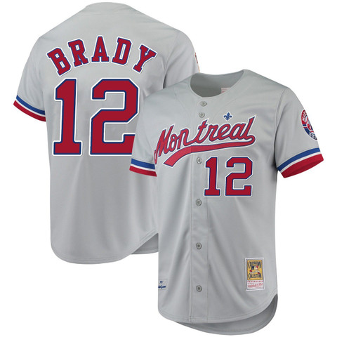 Tom Brady Montreal Expos Gray Jersey - All Stitched - Nebgift