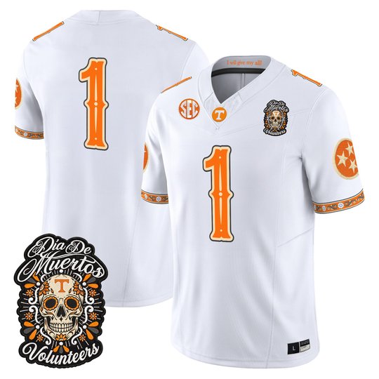Men's Tennessee Volunteers Día de los Muertos Vapor Limited Jersey - All Stitched