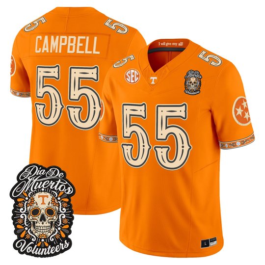 Men's Tennessee Volunteers Día de los Muertos Vapor Limited Jersey - All Stitched