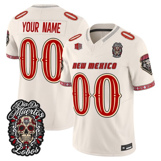 New Mexico Lobos Día de los Muertos Vapor Limited Custom Jersey - All Stitched