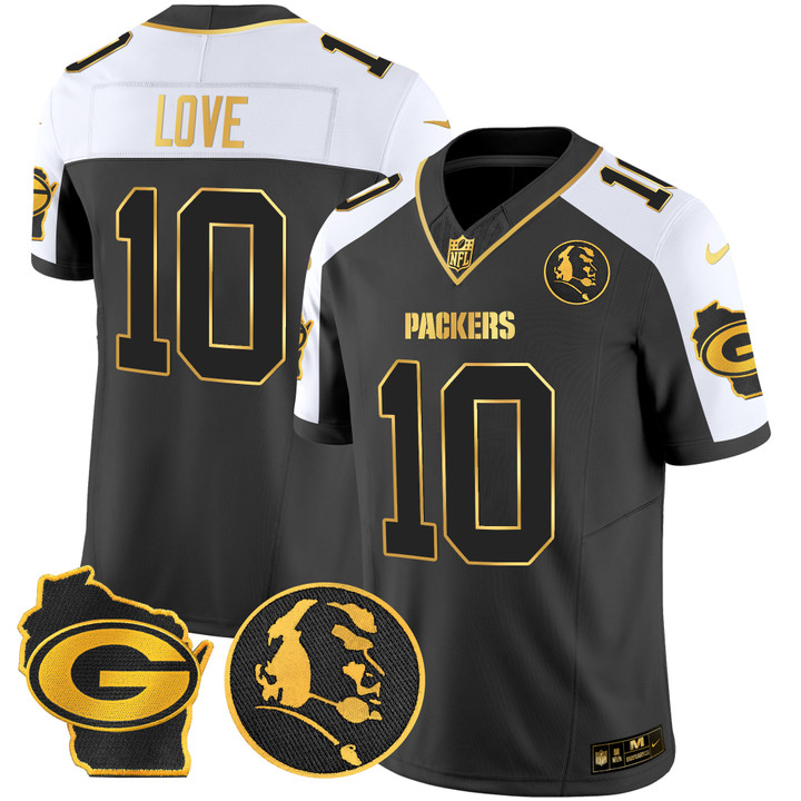 Men's Packers John Madden & Home Patch Gold Vapor Limited Jersey - All Stitched