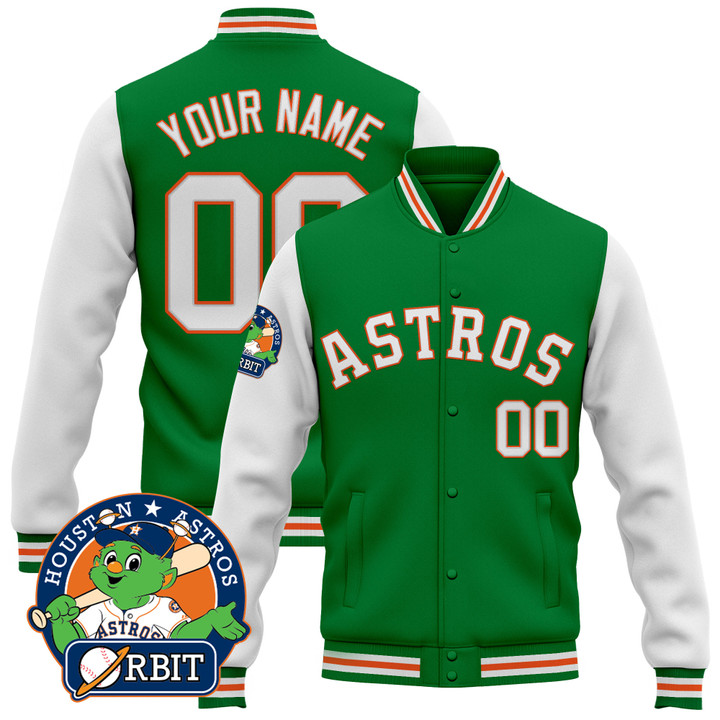 Astros Orbit Patch Custom Jacket - All Stitched