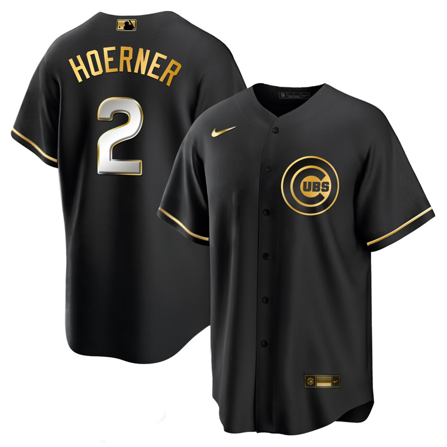 Men's Chicago Cubs Black Limited & Gold Jersey - All Stitched