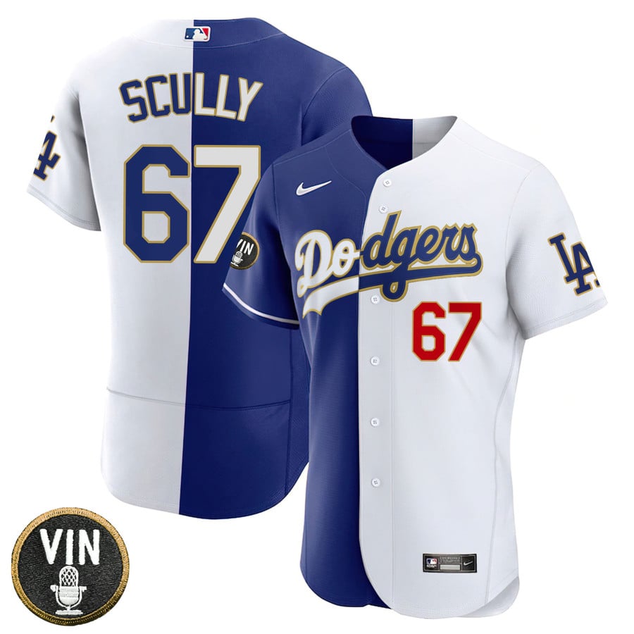 Los Angeles Dodgers Vin Scully Patch Gold Trim Jersey - All Stitched -  Nebgift