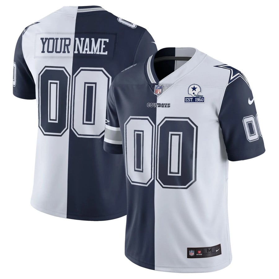 Dallas Cowboys Split Custom Jersey - All Stitched - Nebgift
