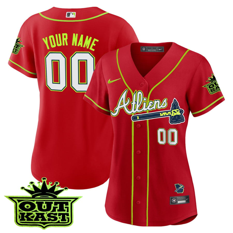 Atlanta Braves Atliens Cool Base Custom Jersey - All Stitched - Nebgift