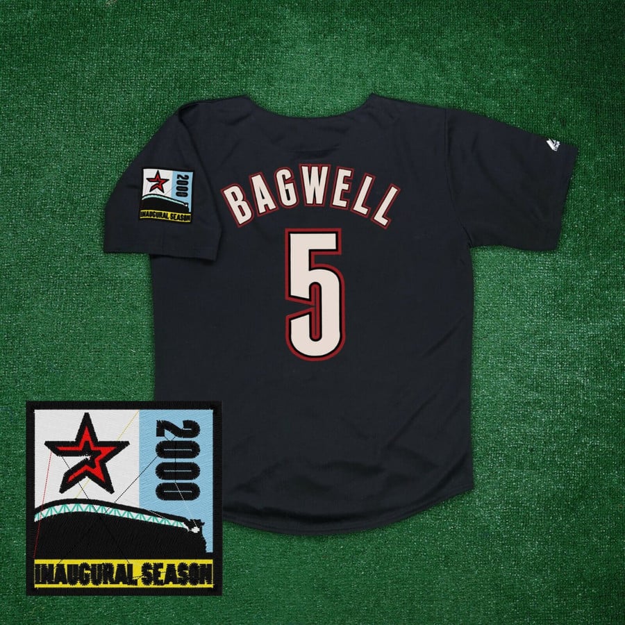 Jeff Bagwell Houston Astros Retro Black Jersey - All Stitched