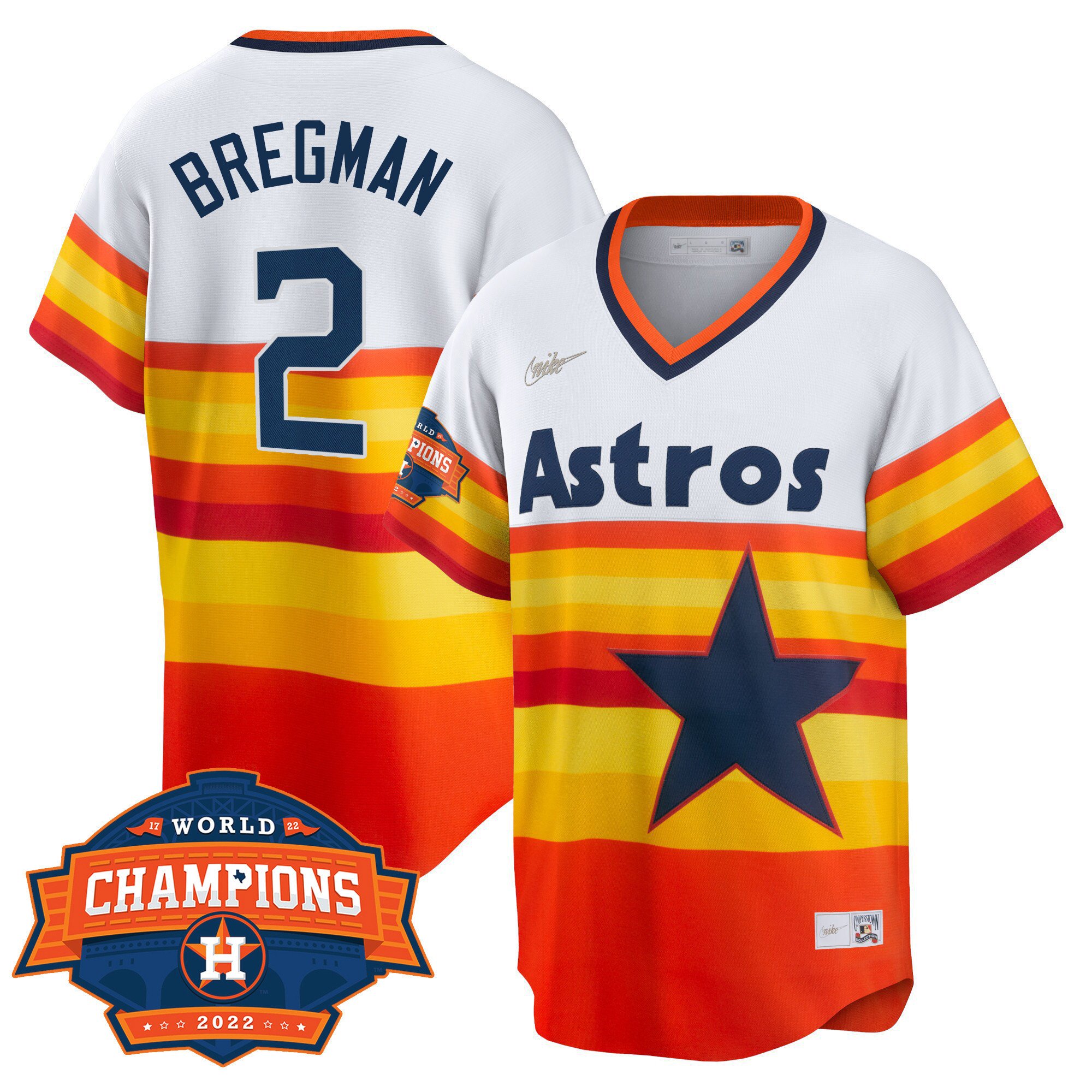 Men's Nike Alex Bregman White Houston Astros 2022 World Series Champions  Home Authentic Jersey