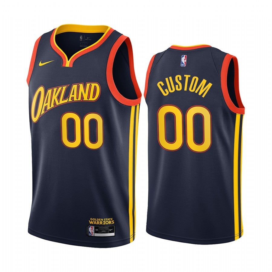 Golden State Warriors Custom 2020-21 City Edition Navy Jersey