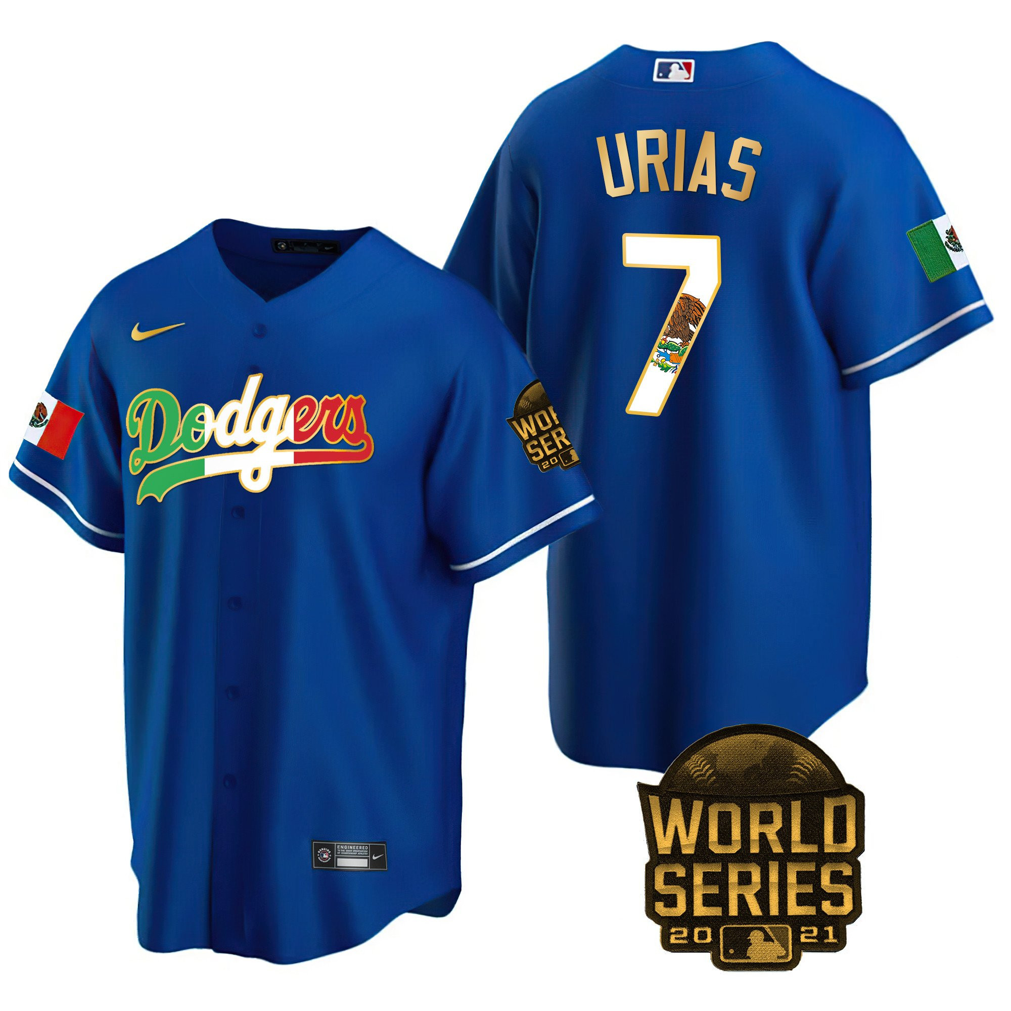 Men's Dodgers Mexico World Series Patch Jersey - All Stitched