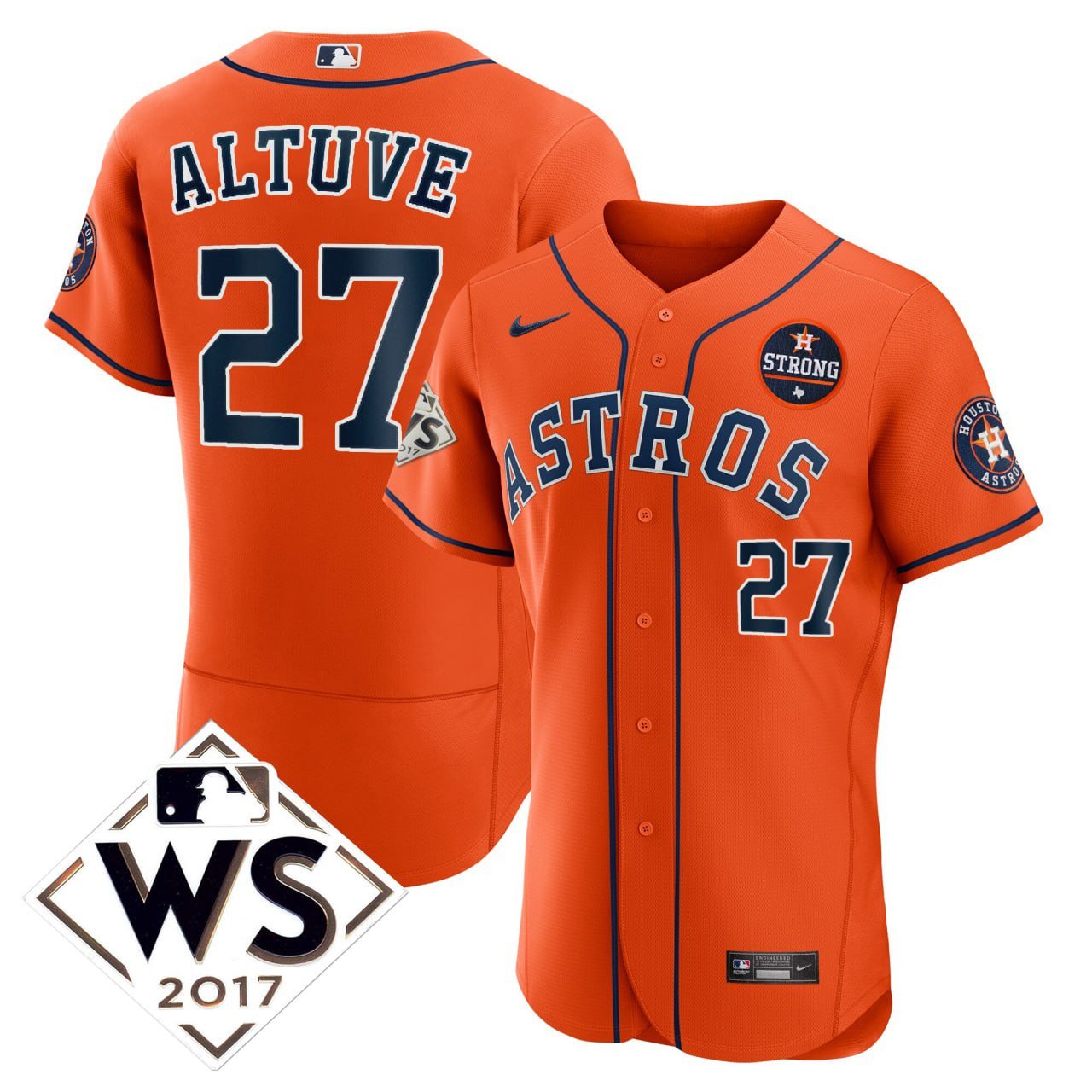 Women's Majestic Jose Altuve White Houston Astros 2017 Postseason Cool Base  Player Jersey