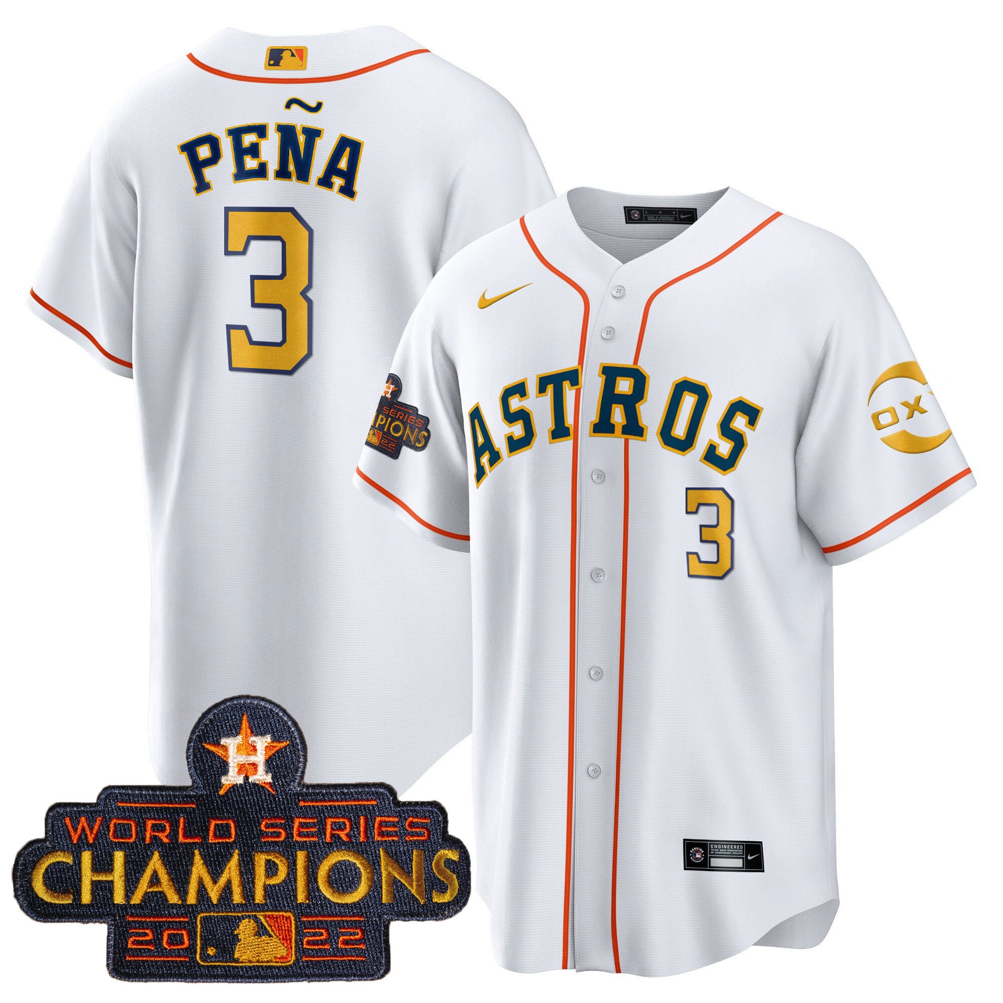Jeremy Pena Houston Astros 2023 Gold Rush Oxy Jersey - All
