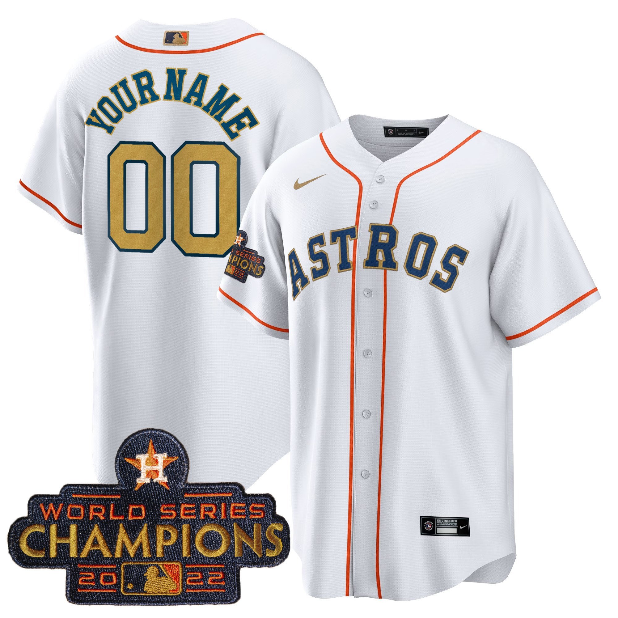 Astros 2023 Gold Rush Collection Custom Jersey – All Stitched