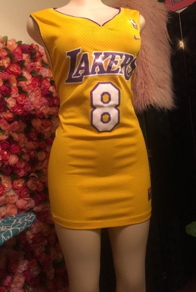 black and yellow lakers jersey dress