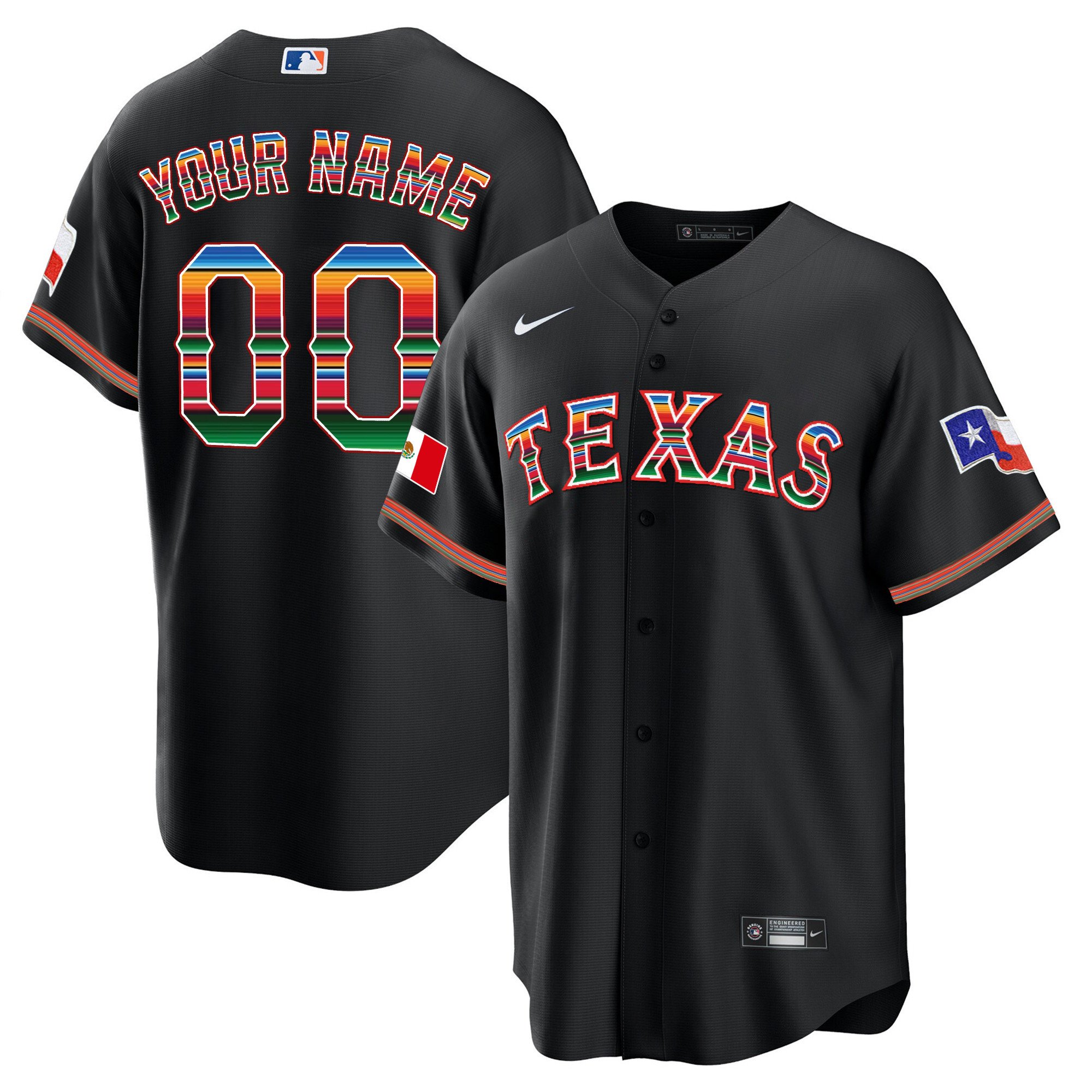 Men's Texas Rangers Mexican Cool Base Jersey - All Stitched - Nebgift