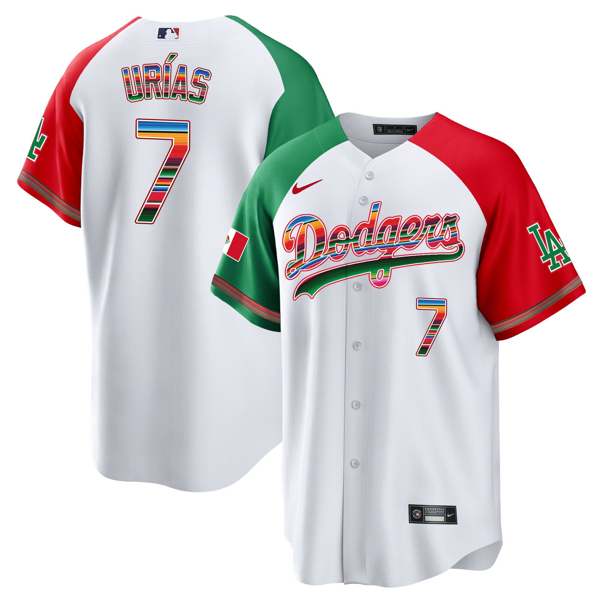Men's Dodgers Mexico World Series Patch Jersey - All Stitched - Nebgift