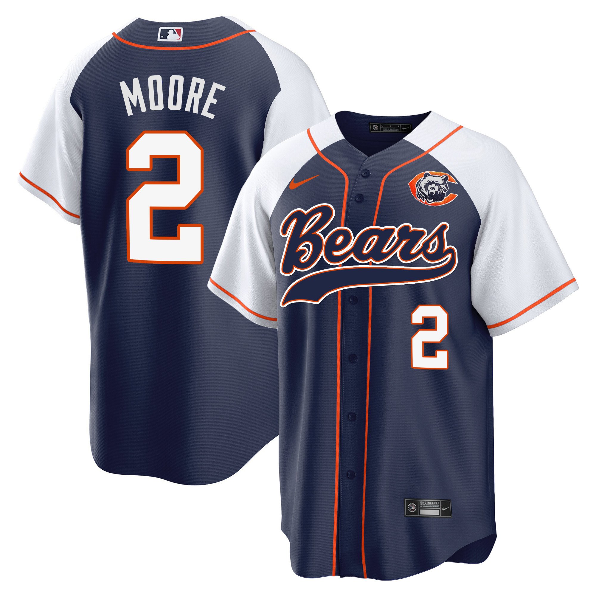 Men's Bears Throwback Baseball Jersey - All Stitched - Nebgift