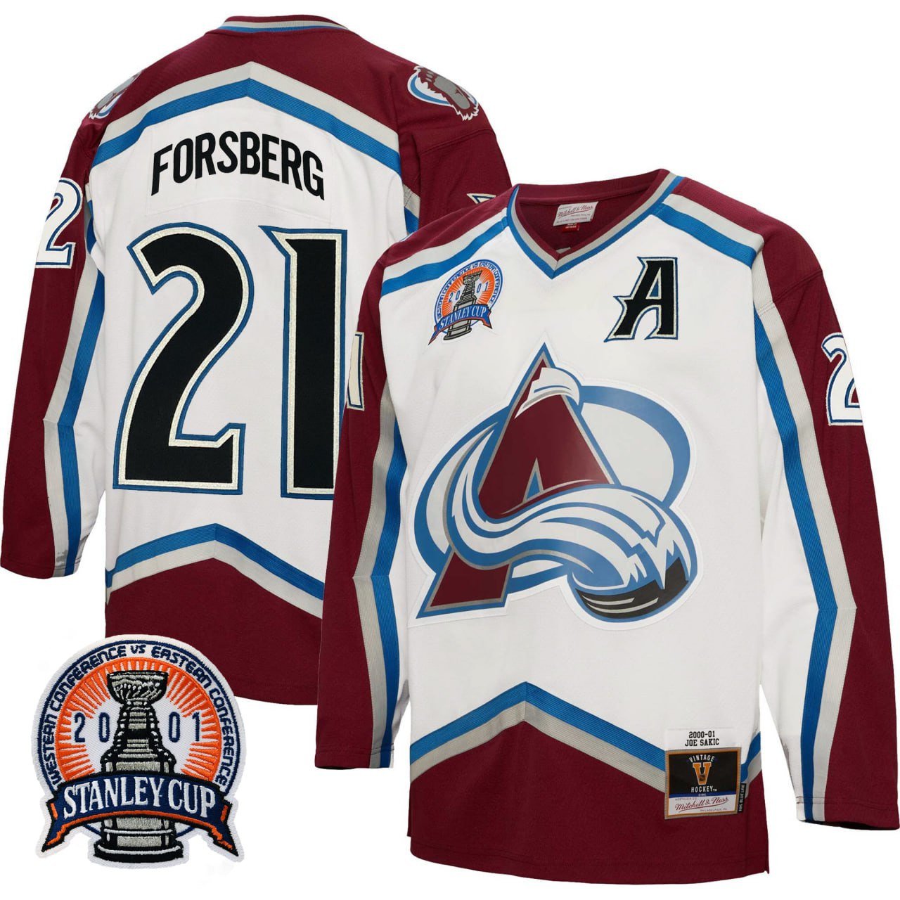 Peter Forsberg Colorado Avalanche Signed 2001 Stanley Cup Jersey