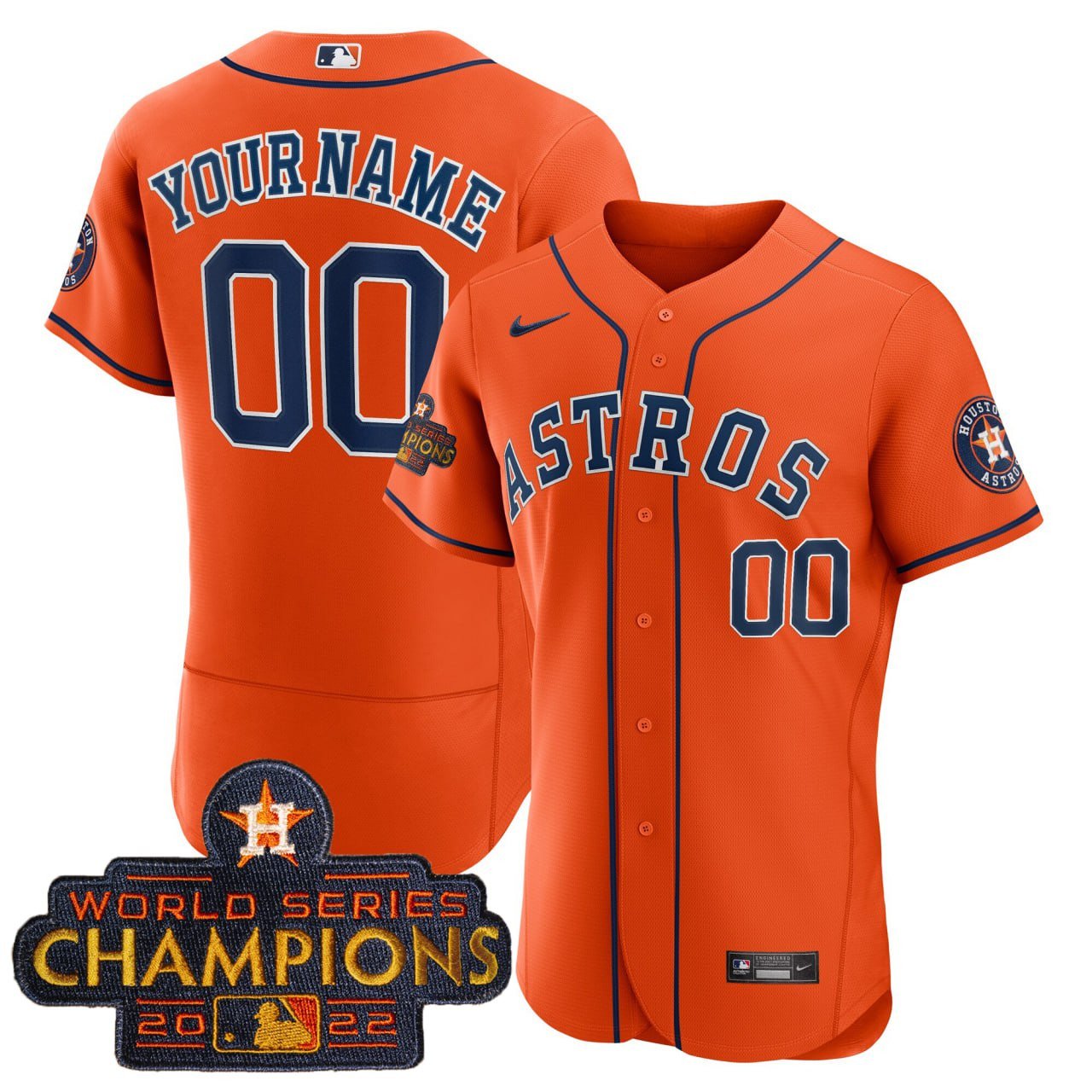 Houston Astros White Home Cooperstown Collection Custom Name and