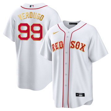 gold red sox jersey