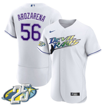 Tampa Bay Rays 25th Anniversary Patch Custom Jersey - All Stitched