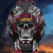 Premium Unique Skull Native American Zip Hoodie Ultra Soft and Warm KV010404DS