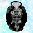 Premium Unique Skull Roses Black And White Hoodie Ultra Soft And Warm KV070404HN