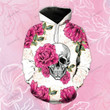Skull Pink Roses Tank Top And Legging Set 3D All Over Printed VXK130710DS