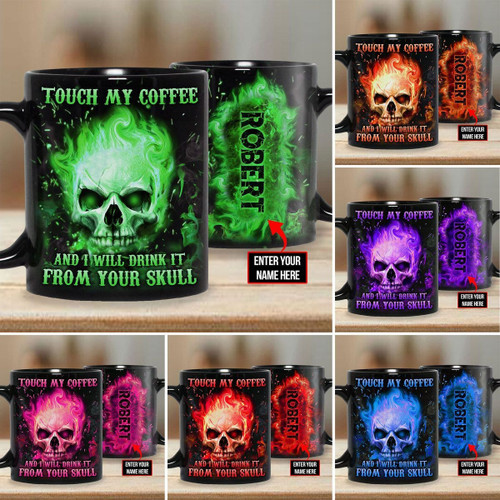 Premium Quality Skull Fire Coffee Mug 3D Printed PHN050701XX