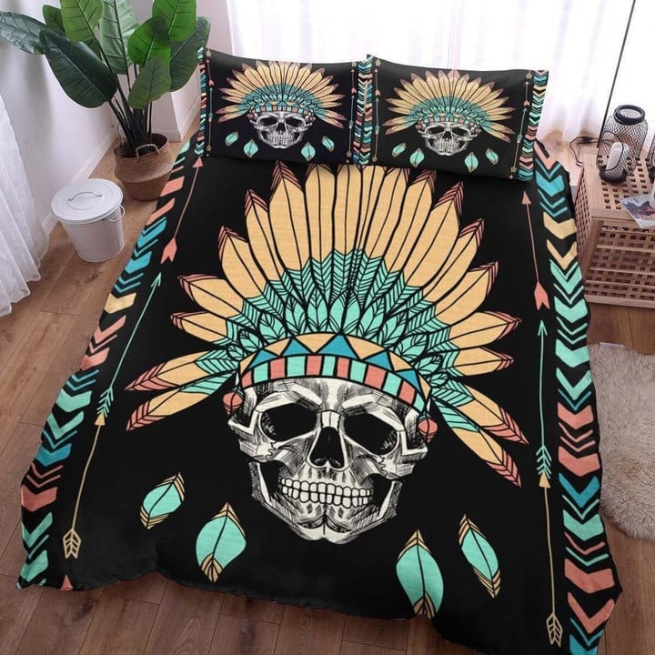 Native Skull HN030947B Cotton Bed Sheets Spread Comforter Duvet Cover Bedding Sets