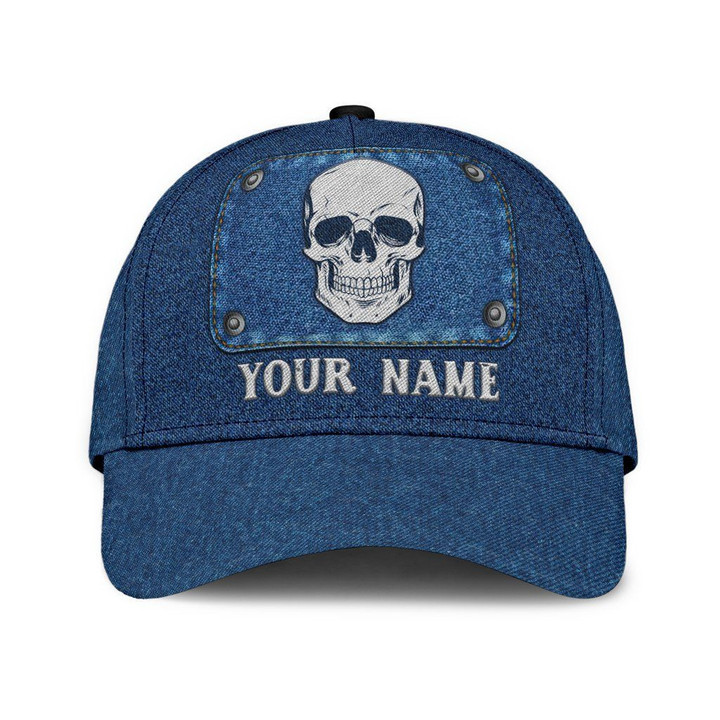 Premium Skull Jean Style Classic Cap Personalized Name | Ziror