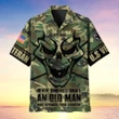 Never Underestimate An Old Man Skull US Veteran Multiservice Hawaii Shirt MH14060306