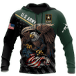 US Veteran Army Green 3D All Over Printed Shirts For Men And Women