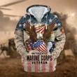 Premium Eagle US Marines Veteran Zip Hoodie NPVC22111103