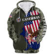 US Veteran - Eagle With American Flag Flies In Freedom Unisex Zip Hoodie MON01102201-VET