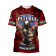 US Veteran - Eagle With American Flag Honor The Fallen T-Shirt TT011001- VET