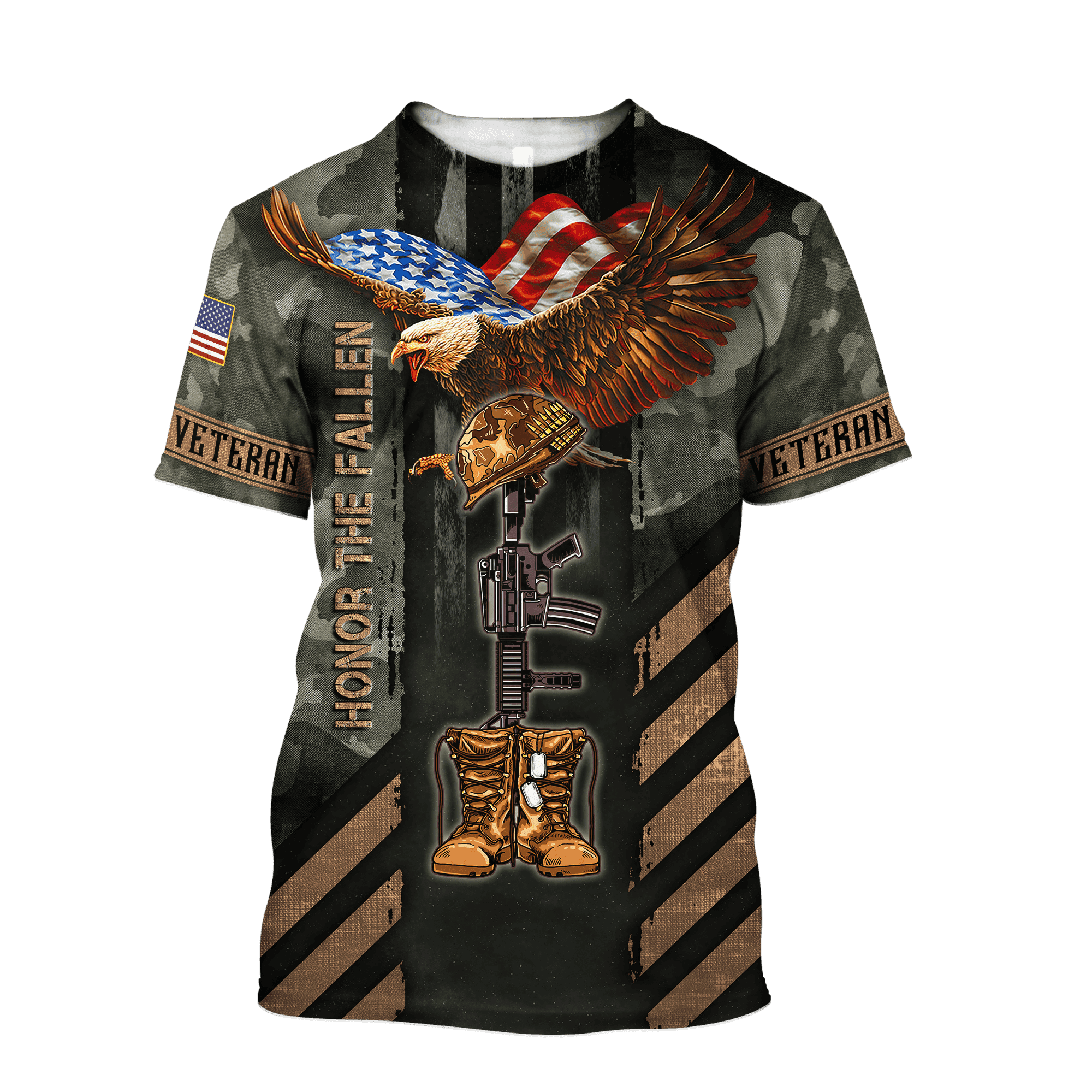 US Veteran - Eagle Honor The Fallen 3D All Over Printed T-Shirt MH17082203 - VET
