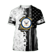 Veteran US Navy in my heart 3D shirts for men and women BW