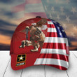US Army Armed Forces Army Military Eagle With Kneeling Soldier And Battlefield Cross American Flag Veterans Day Classic Cap