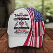I Am A Veteran I Believe In God Family And Country I Will Salute My Falg I Am A Proud American Rifle Guns With Eagle And Cross American Flag Veterans Day Classic Cap