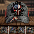 Premium Unique Skull U.S Flag Cap 3D Personalized | Ziror