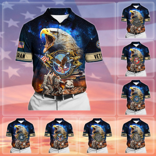 Premium Honoring All Who Served US Veteran Polo Shirt With Pocket NPVC200301
