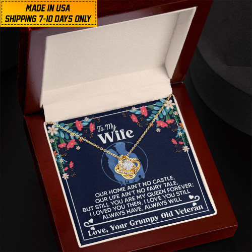 Premium US Veteran Wife Necklace Wife Gift From Husband NPVC020202
