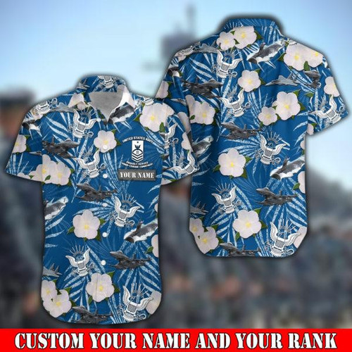 US Navy Military Hawaii Shirt Custom Your Name And Rank NPVC02061003